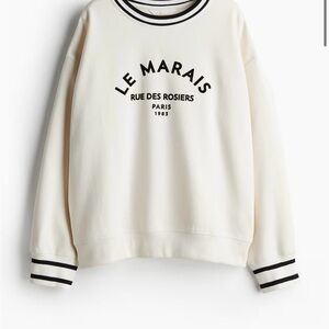 H&M Cream Sweater with Black Accents